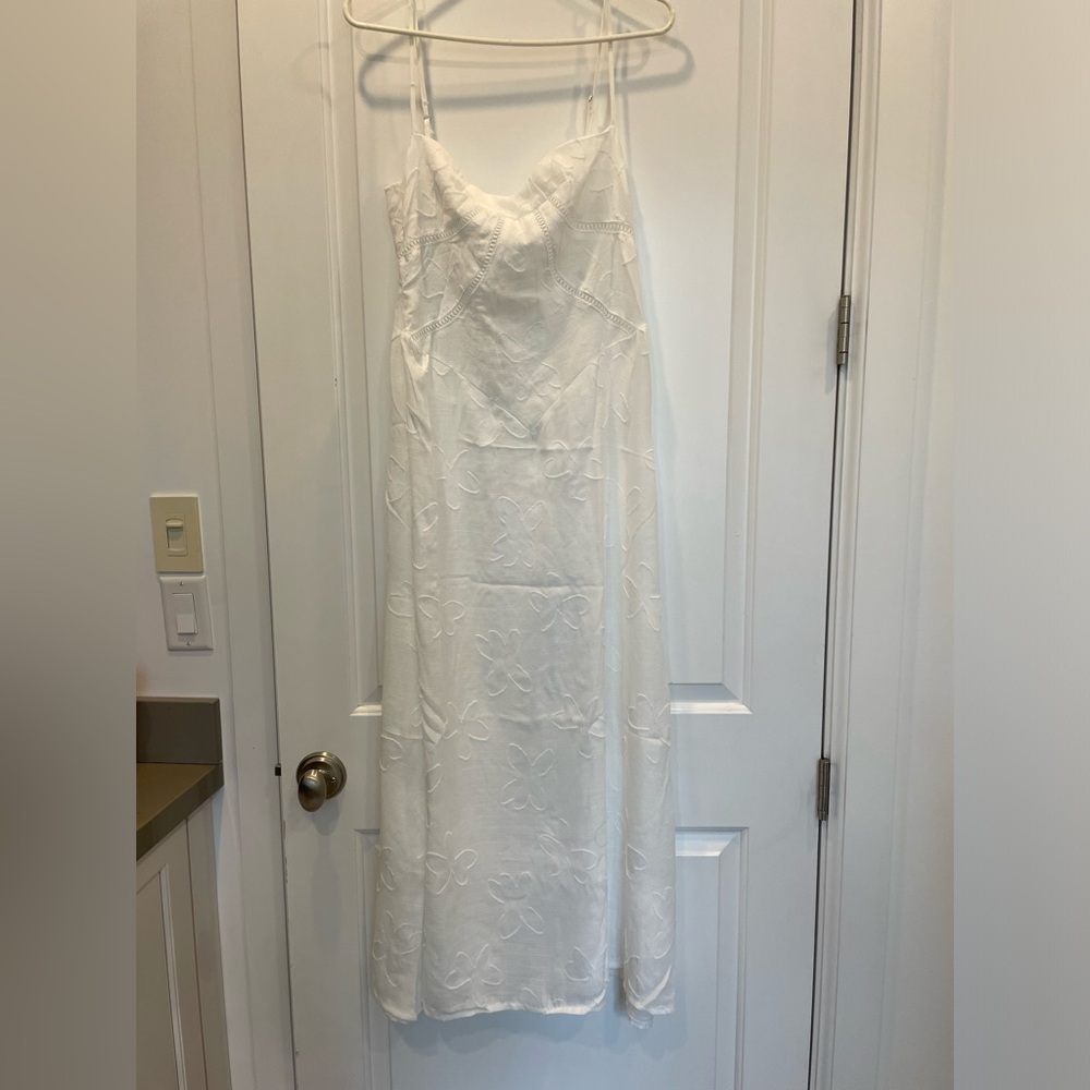 Flowy Embroidered Dress with Laced Back